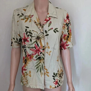 Vintage AJ Clothing Company Women's Floral Button Down Shirt Size M